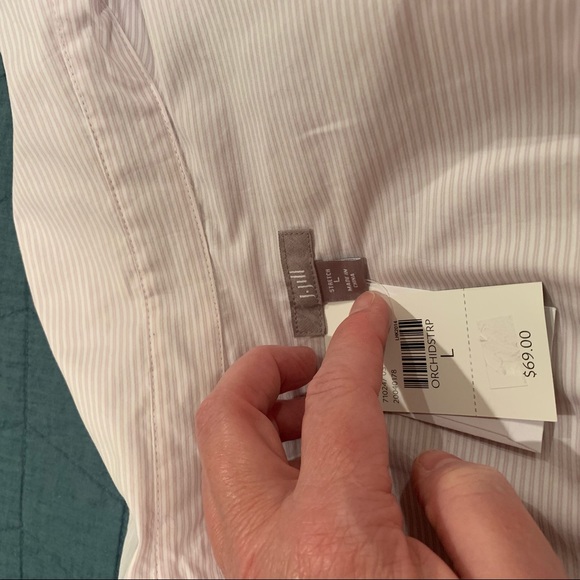 NWT J Jill Orchid Pinstripe Button Dart Blouse - Picture 5 of 6